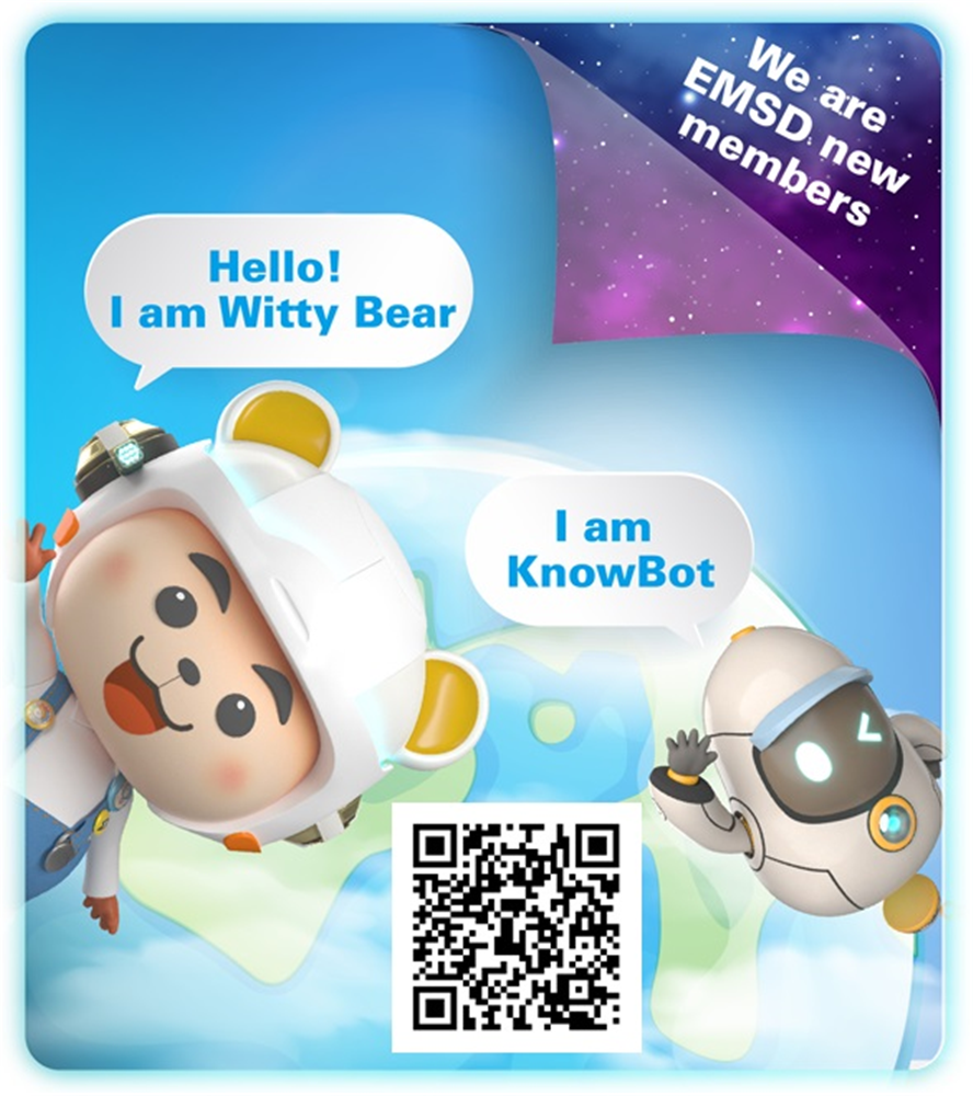 The debut of EMSD New Mascot Witty Bear and KnowbBot mini-site and sticker